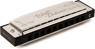 Fender Blues Deluxe Harmonica, Diatonic 10-Hole, Key of C with Case | Best beginner blues harmonica, includes protective case, classic tone, durable build, 10-hole diatonic, key of C