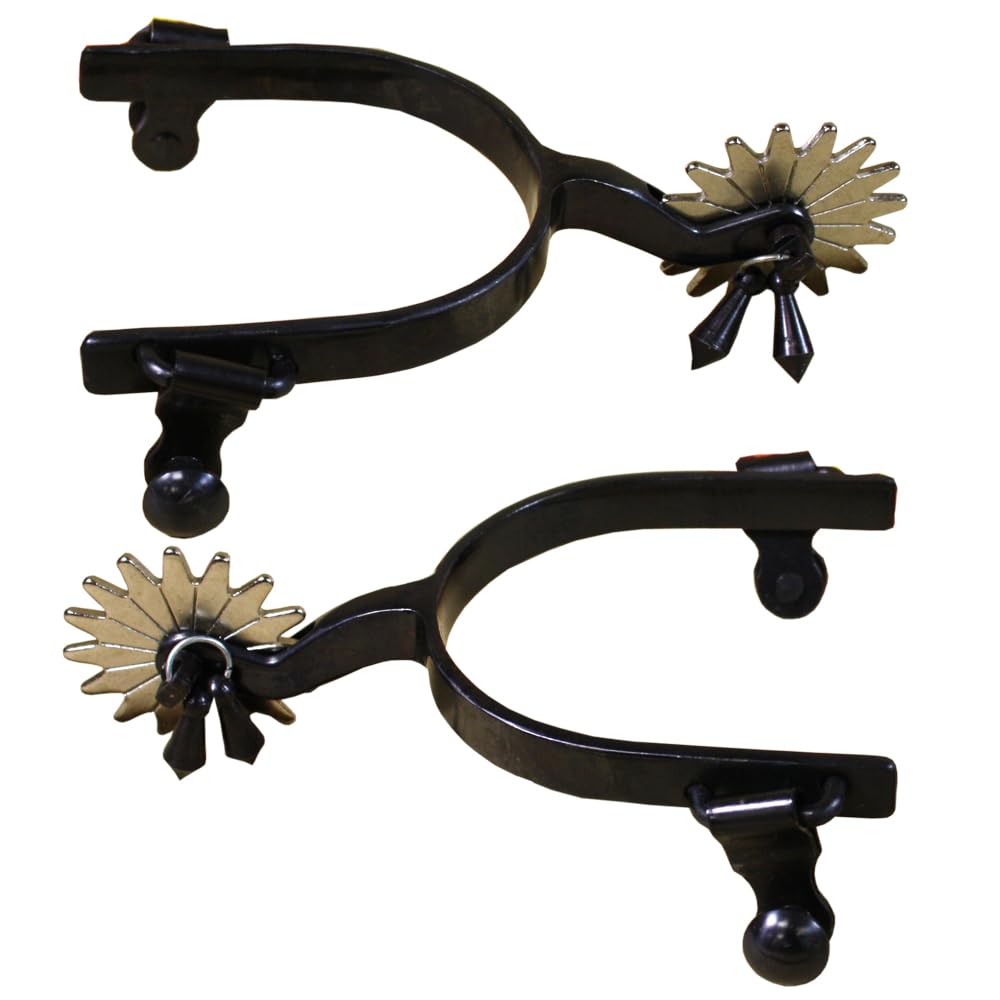 Aime Imports Western BS Slim 16pt Mens Jingle Bob Spurs | Black steel constructi
