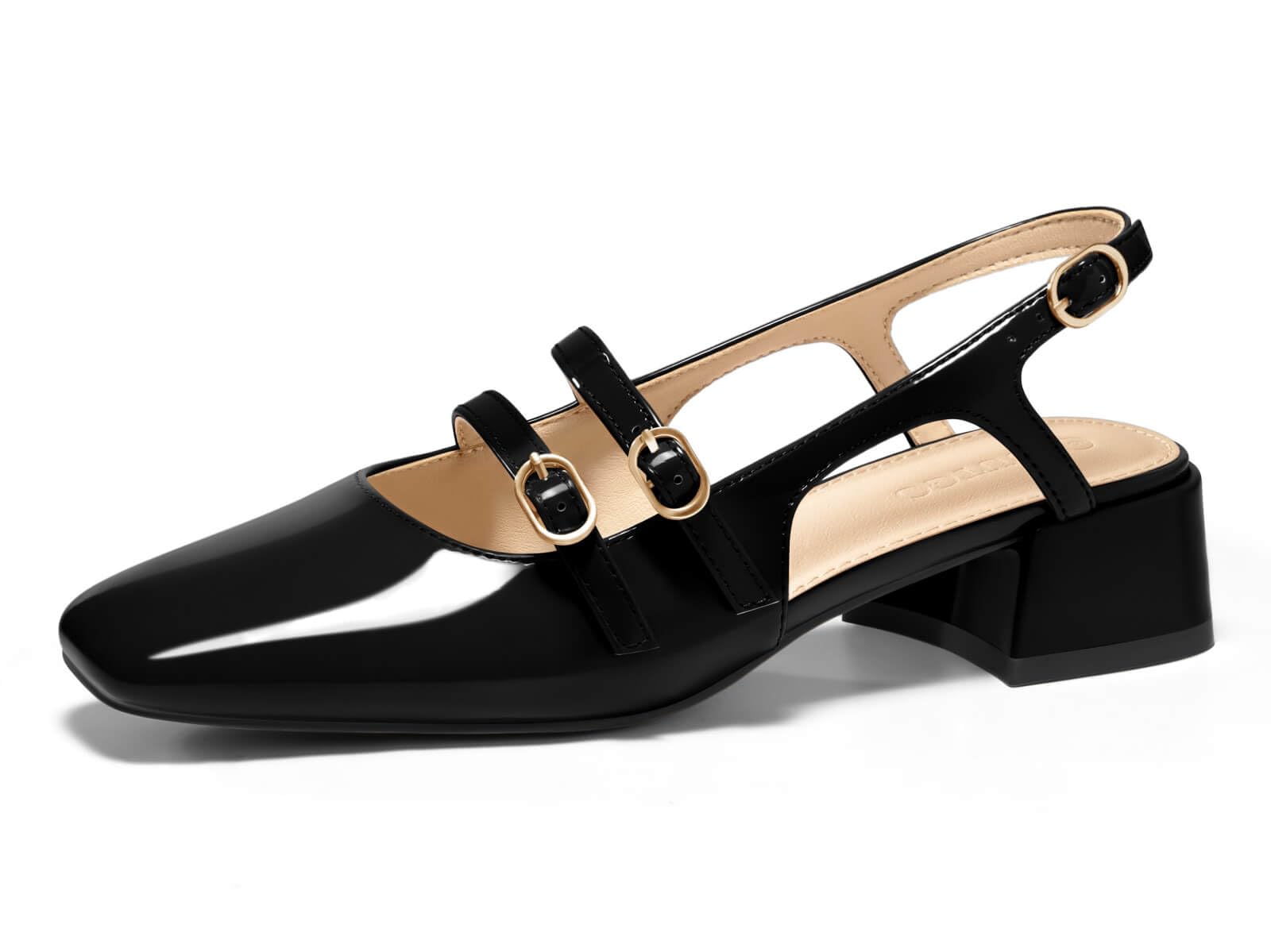 Coutgo Mary Jane - Scarpe da donna con tacco basso, chiuse, punta quadrata, per 