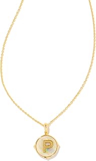 Kendra Scott 14k Gold-Plated Brass Letter A-Z Disc Reversible Pendant Necklace, Fashion Jewelry for Women