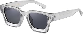 SHEEN KELLY Retro Rechteckige Sonnenbrille Herren Damen Polarisierte Dicke