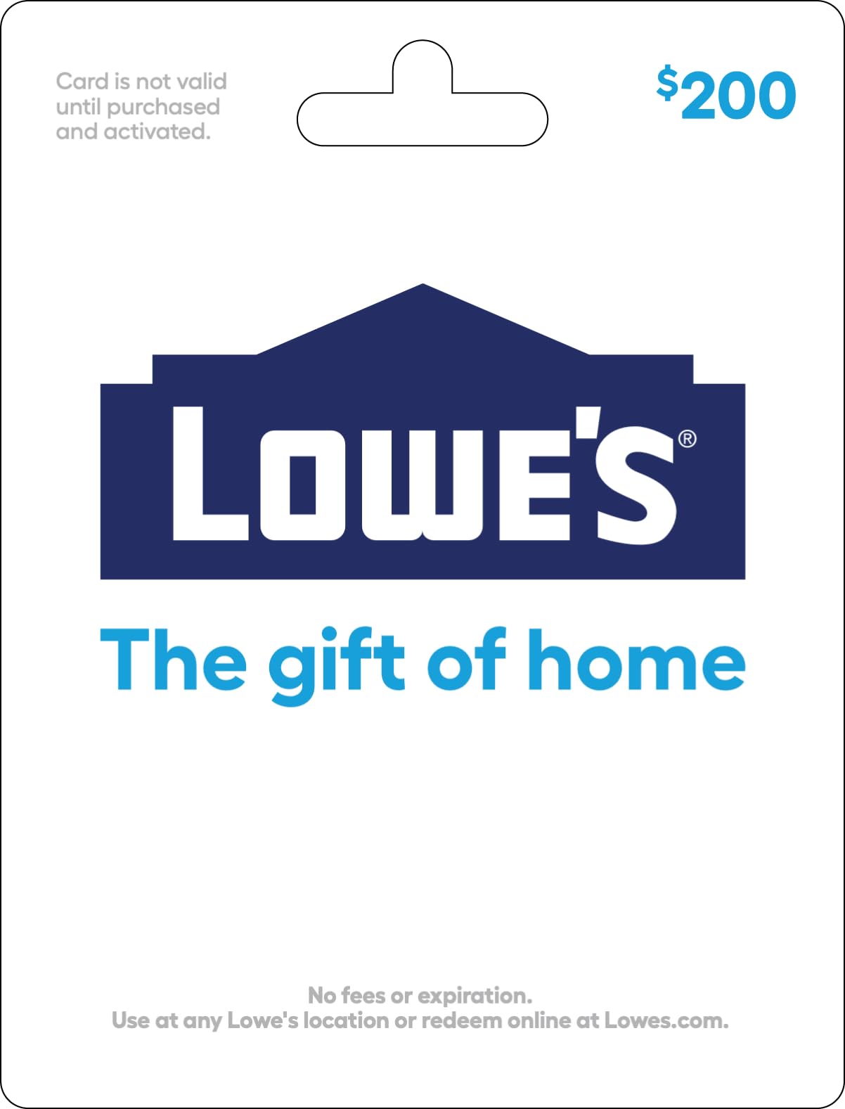 Lowe's Physical Gift Card