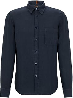 BOSS Mens Relegant 6 Regular-fit Shirt in Organic-Cotton poplin