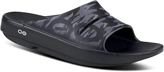 OOFOS - Unisex OOahh Sport - Post Run Recovery Sandals, Black Camo, 12 Women/10 Men, Black camouflage, 41.5/44 EU