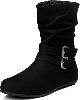 Luoika Women's Wide Wide Ankle Boots Flat Heel Classic Winter Boots