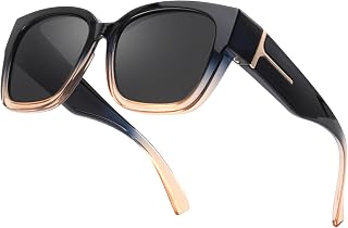 SIPHEW Large Sunglasses Women's Polarised Vintage Retro Design Glasses with Large Polarising Lenses UV400 Protection