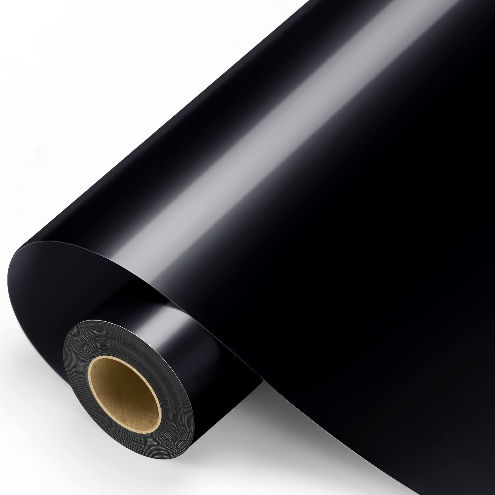 Black Permanent Vinyl - Glossy Black Adhesive Vinyl Roll | for All Cutting Machi