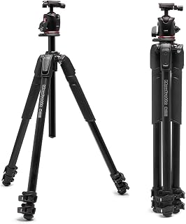 Manfrotto 055XPRO AS, 3-Section Aluminium Camera Tripod, Photo-Kit with XPRO Ball Head, 90 Degree Column, 15 kg Payload, Arca-Swiss Plate for DSLR/Mirrorless, Tripod for Camera, Photo Shooting Support