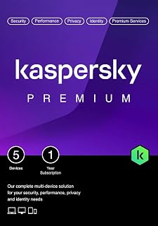 Kaspersky Premium Total Security 2026 | 5 Devices | 1 Year | Anti-Phishing and Firewall | Unlimited VPN | Password Manager | Parental Controls | 24/7 Support | PC/Mac/Mobile | Activation Code by Post