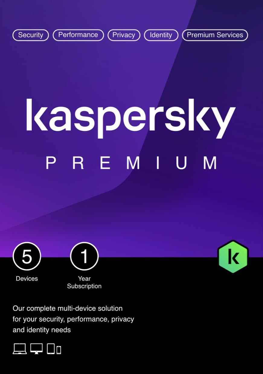 Kaspersky Premium Total Security 2026 | 5 Devices | 1 Year | Anti-Phishing and F