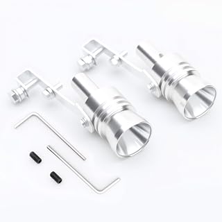 Aluminum Alloy Universal Turbo Sound Exhaust Muffler Pipe Whistle Car Roar Maker Red (silvery, XL)
