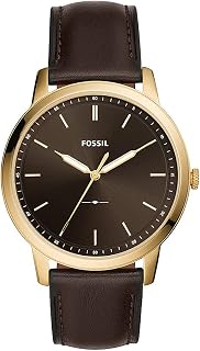Fossil Minimalist Men's Quartz Watch with Steel Bracelet or Leather Strap