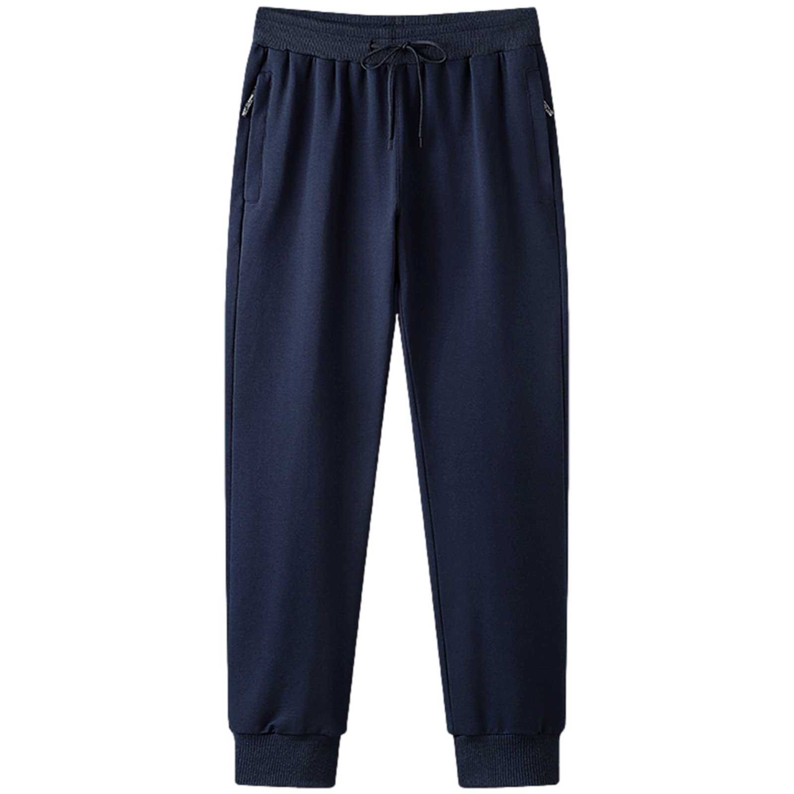Men's Slim Fit Sweatpants Cotton Jogging Pants with Zipper Pockets (S-6XL, Open 