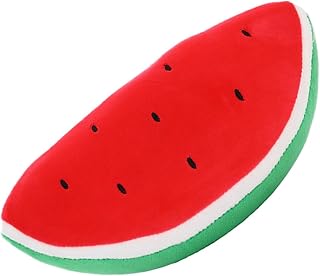 Zerodeko Simulation Watermelon Throw Pillow, Cute Stuffed Toy Food Plush Toy Decorative Plush Toy Adorable Back Cushion Watermelon Sofa Pillow for Kids 9.8 Inch (Watermelon Red)
