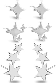 ALEXCRAFT Mehrere Silber 925 Ohrringe Kleine Zirkon Ohrstecker Set Damen
