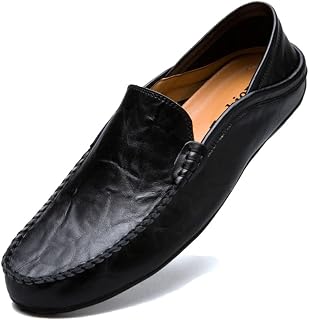 Loafers Mens Leather Penny Shoes Fashion Slip On Driving Shoes Casual Flat Moccasin 6 UK-10.5 UK