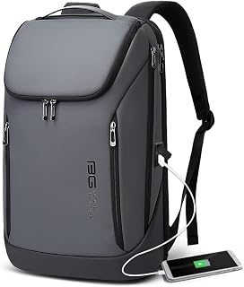 BANGE Business Smart Backpack Waterproof fit 15.6 Inch Laptop Backpack with USB Charging Port,Travel Durable Backpack, Gray