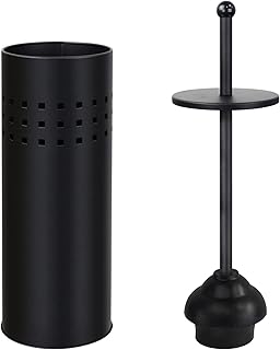 Blue Donuts Toilet Plunger with Holder for Bathroom, Multi Drain Suitable Also for Bathtubs, Quick Dry, Black