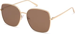 SOJOS Trendy Oversized Square Metal Frame Sunglasses for Women Men SJ1146