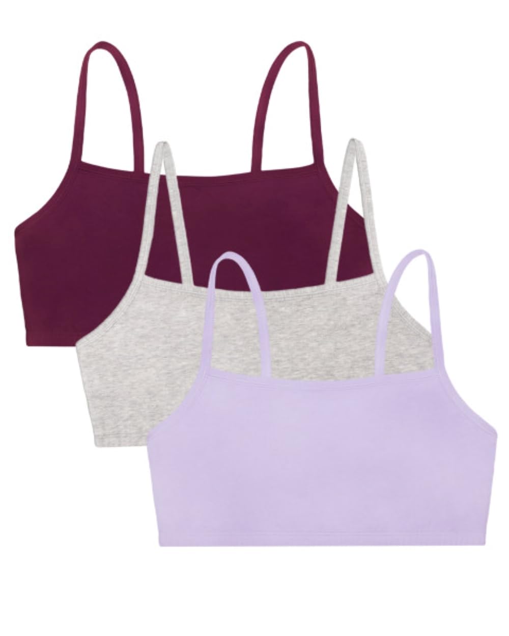 Fruit of the Loom Women's Spaghetti Strap Cotton Cami Sports Bra Multipack