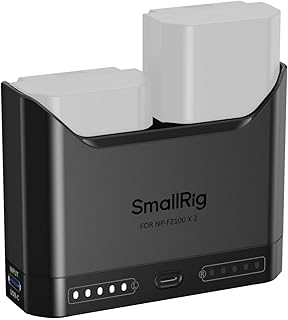 SMALLRIG NP-FZ100 Battery Charger for Sony, 2H 22.5W USB-C Dual Slot Charge | LED Display Charger, Full Compatible with Sony Alpha A7V A7III A7IV A6700 FX3 FX30 A9 A7CII A7RIII ZV-E1 ZV-E10II