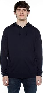 Cottonhood Lightweight Jersey Full Zip Hoodie for Men, Soft Long Sleeve
