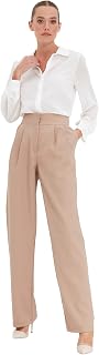 Trendyol Vizon Wide Leg Pants Calzoncillos para Mujer