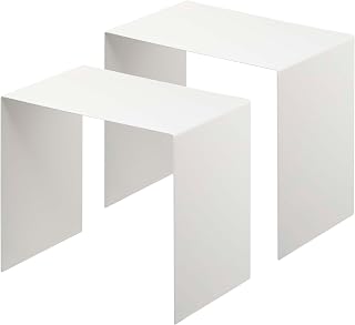 Yamazaki 5037 Storage Box Top Rack, Set of 2, White, Approx. W 12.2 x D 7.9 x H 11.0 inches (31 x 20 x 28 cm), Tower Storage Shelf, Set of 2