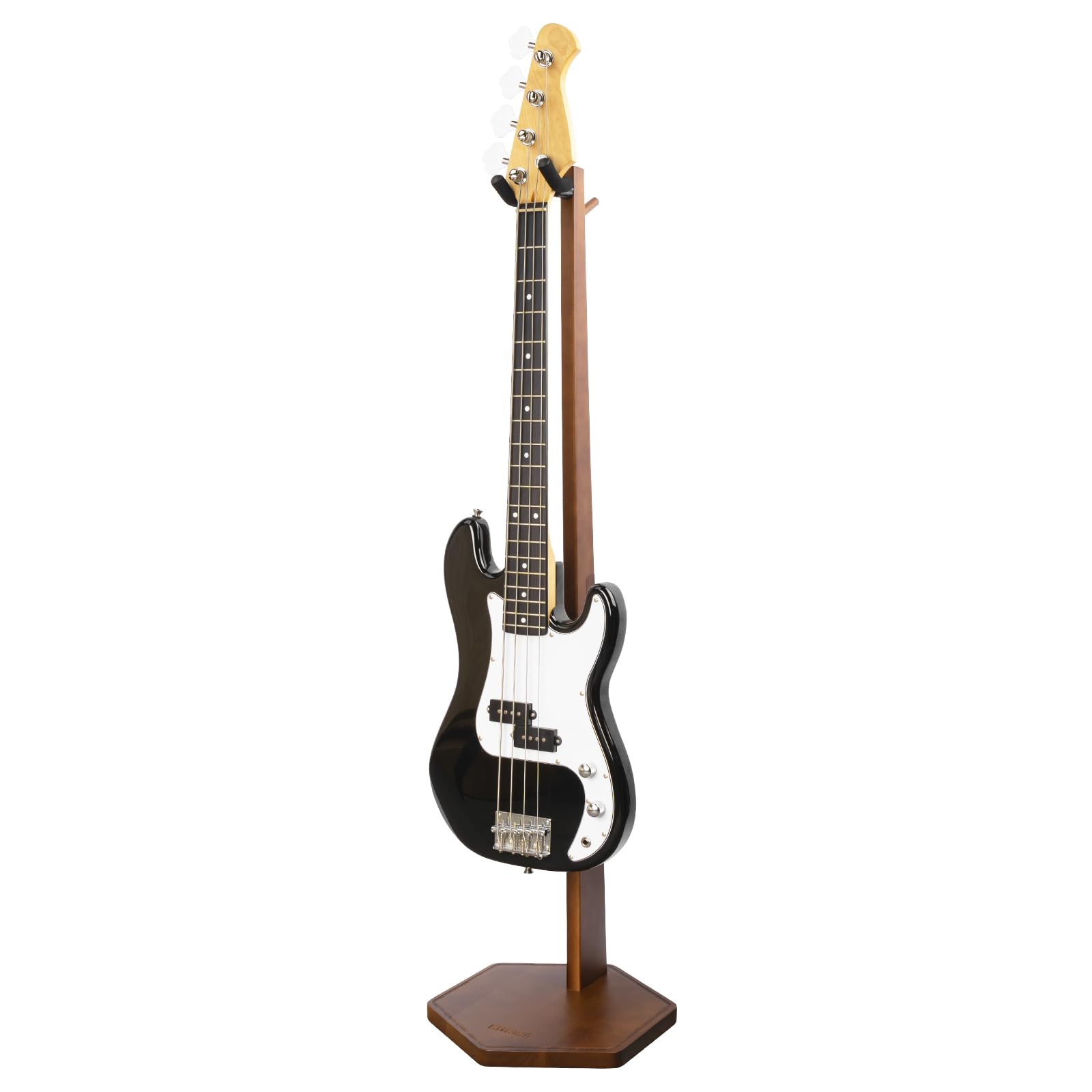 STRICH Bass Guitar Stand, Wooden 44.1" Height Floor Guitar Dispaly, Walnut Guita