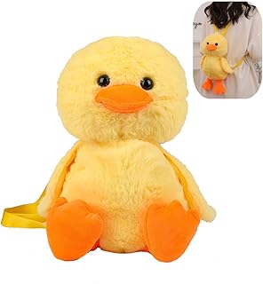 NatureMan duck stuffed animal bag, cute duck plush backpack adult decor accessories purse,novelty fun duck plush purse crossbody bags toy gifts