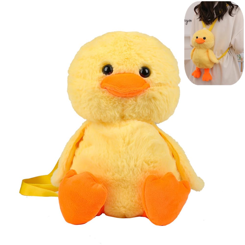 NatureMan duck stuffed animal bag, cute duck plush backpack adult decor accessor
