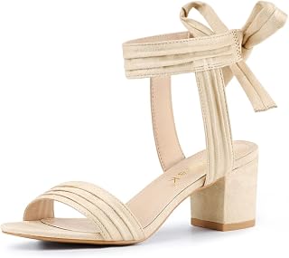 Allegra K Womens Open Toe Ankle Strap Block Heel Sandals