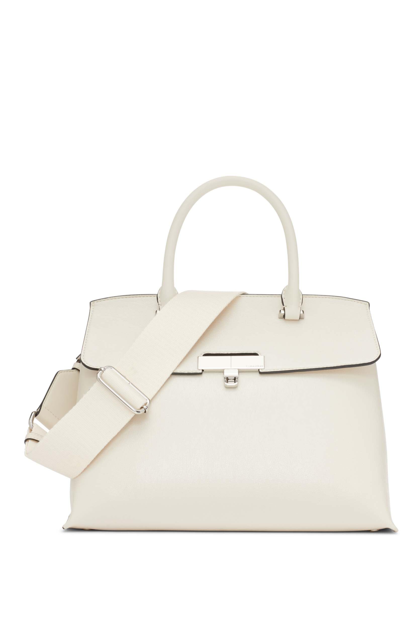 Calvin Klein Turn Lock Satchel, Becky-Women's Twist Lock Bag, One Size