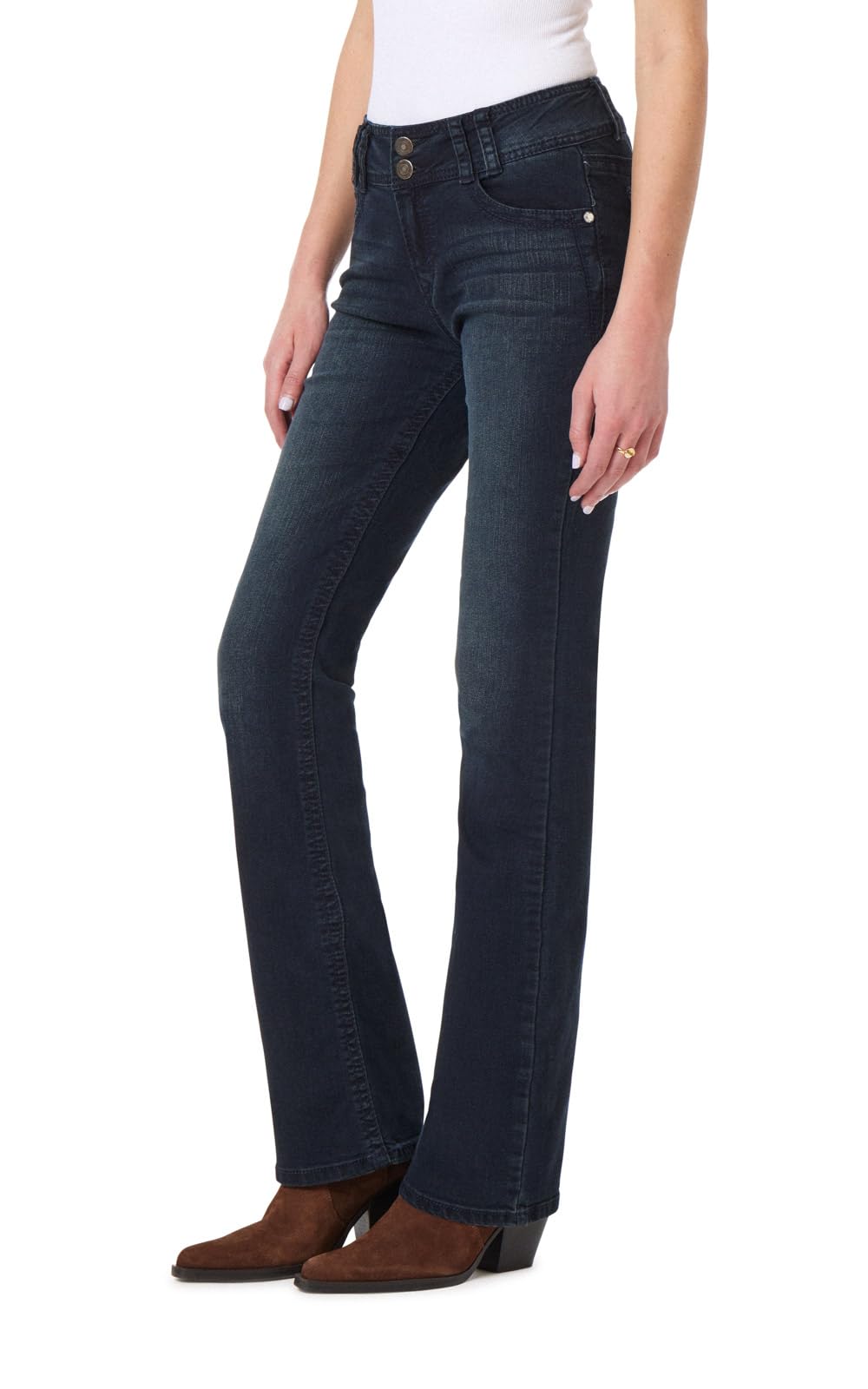 WallFlower Women's Straight Instastretch Legendary Classic Jeans with Boot Cut