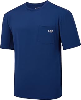 Bassdash Men's Short Sleeve Pocket T-Shirt UPF 50+ Performance UV Sun Protection Fishing Hiking Kayak Sports Shirts