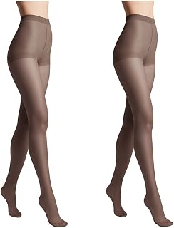 Conte elegant 2-pack of durable women's tights semi-matt - women's fine tights tights with marked panty part - single color SOLO 40