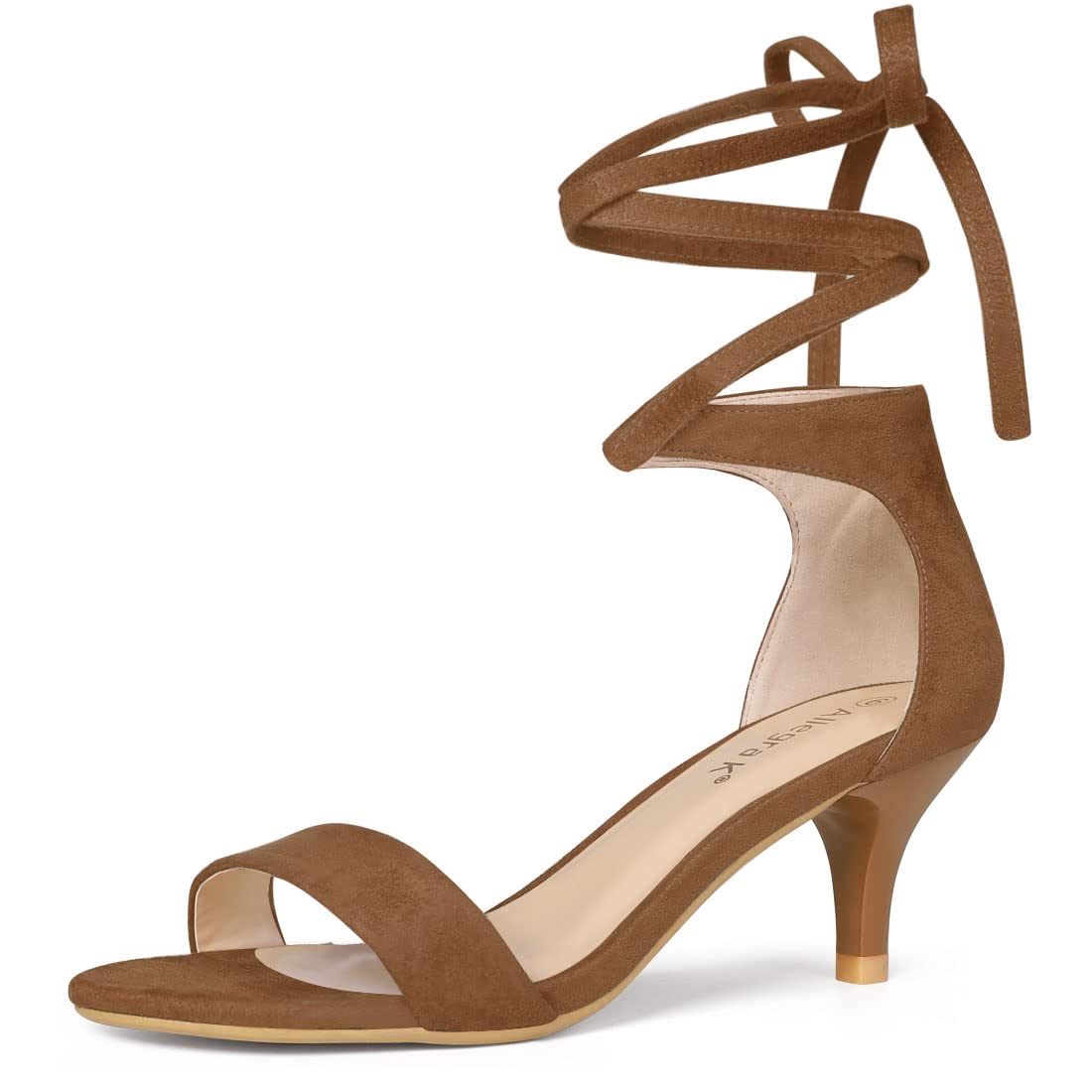 Allegra K Womens Kitten Heel Lace Up Sandals