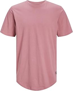 Jack & Jones JJENOA T-Shirt Mode Virilha Curta Plus Size Homens, Round Gola, Short Sleeve, Long,