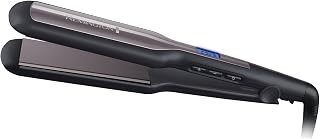 Remington Hair Straightener Advanced Ceramic Coating for Sleek & Smooth Glide, Wide Longer Length 110mm Floating Plates, Digital Display, Heat Proof Pouch, Up to 230°C, S5525 Black Grey