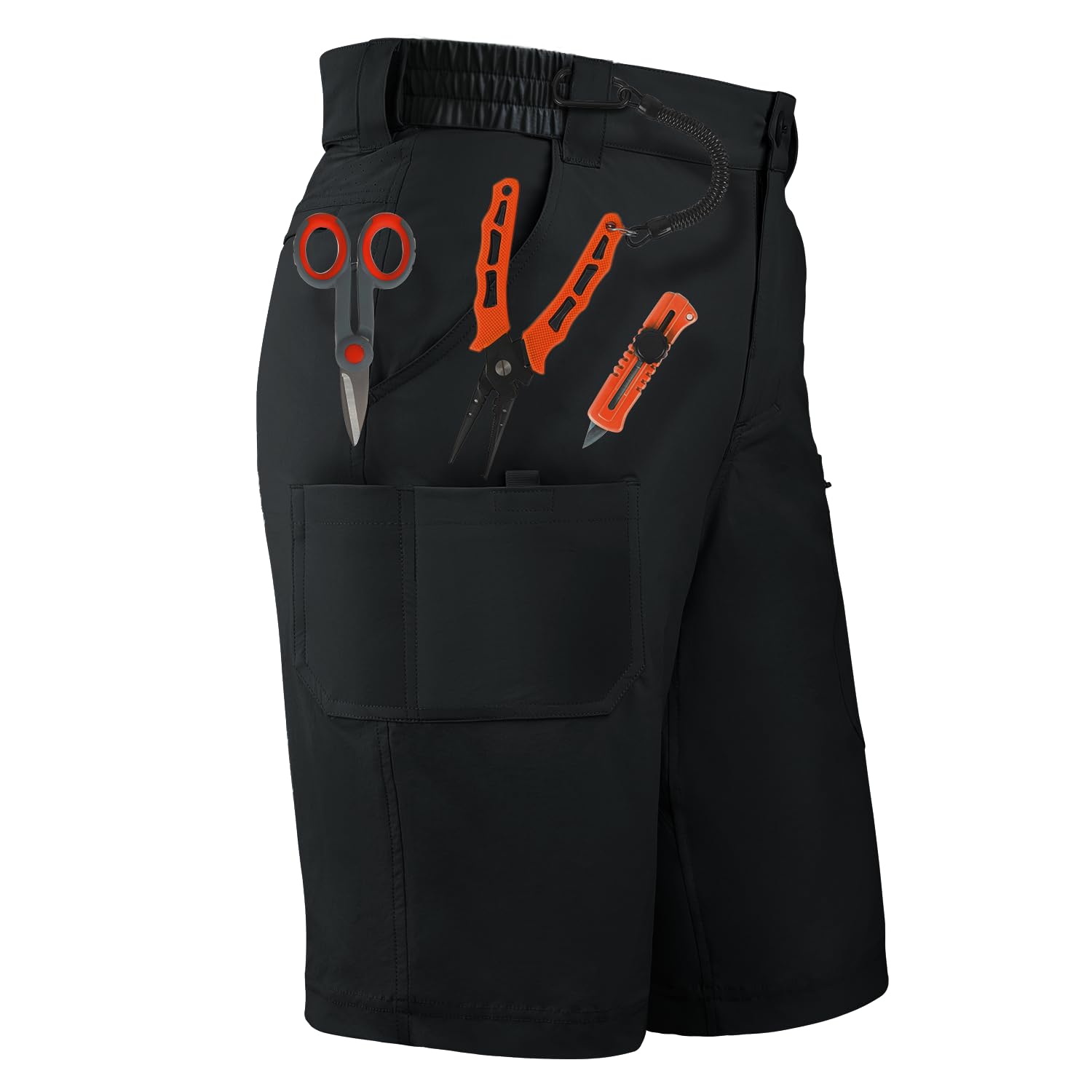 Palmyth Mens 10.5” Fishing Shorts Quick Dry with 7 Pockets Cargo Shorts