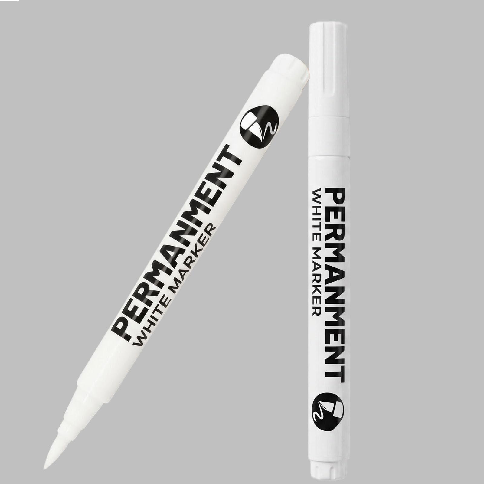 2 Pack White Acrylic Paint Markers Brush Tip Christmas Decorations Pens | for Wo