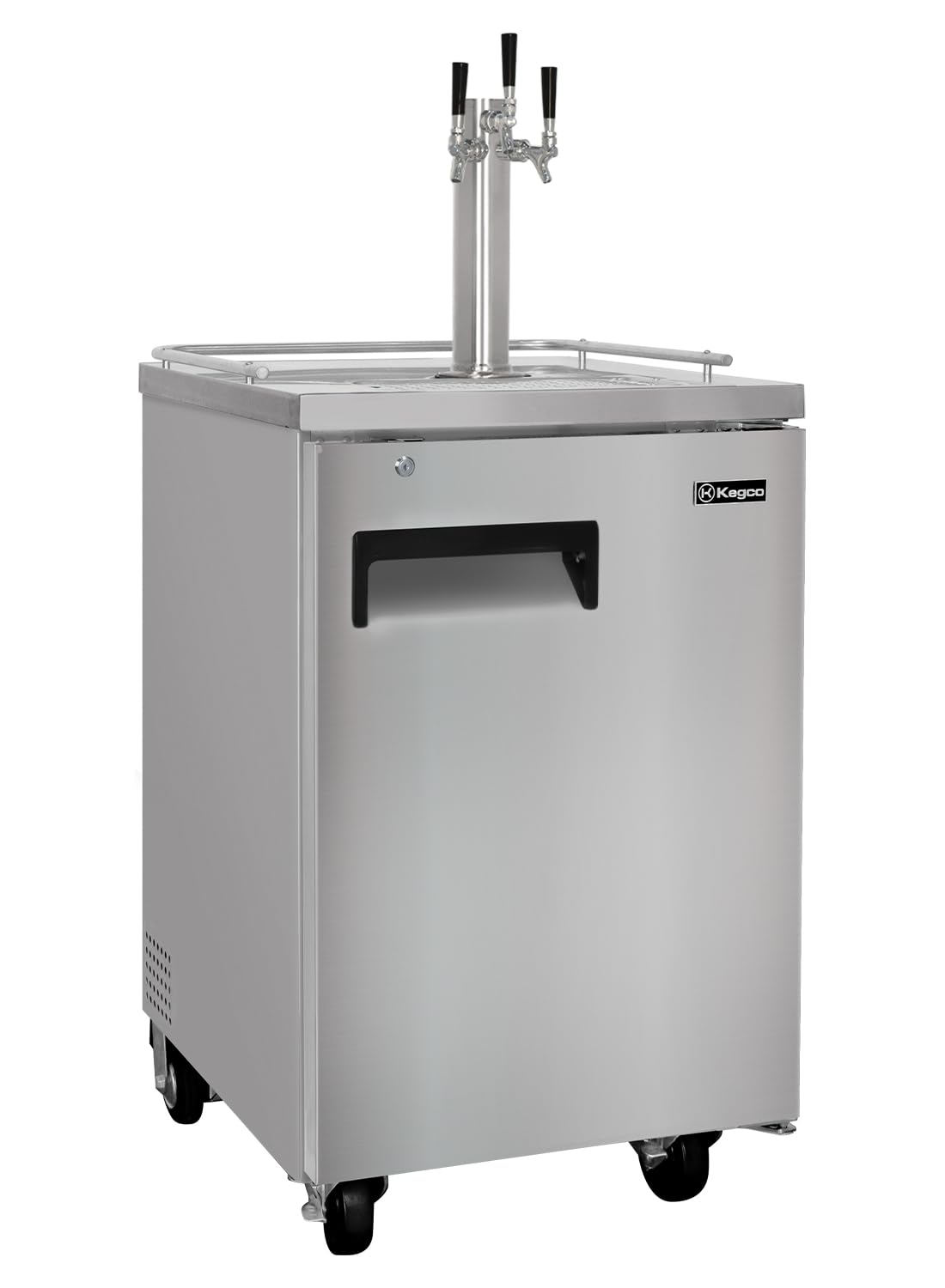 Kegco Three Faucet Commercial Direct Draw Beer Dispenser Stainless Kegerator Keg