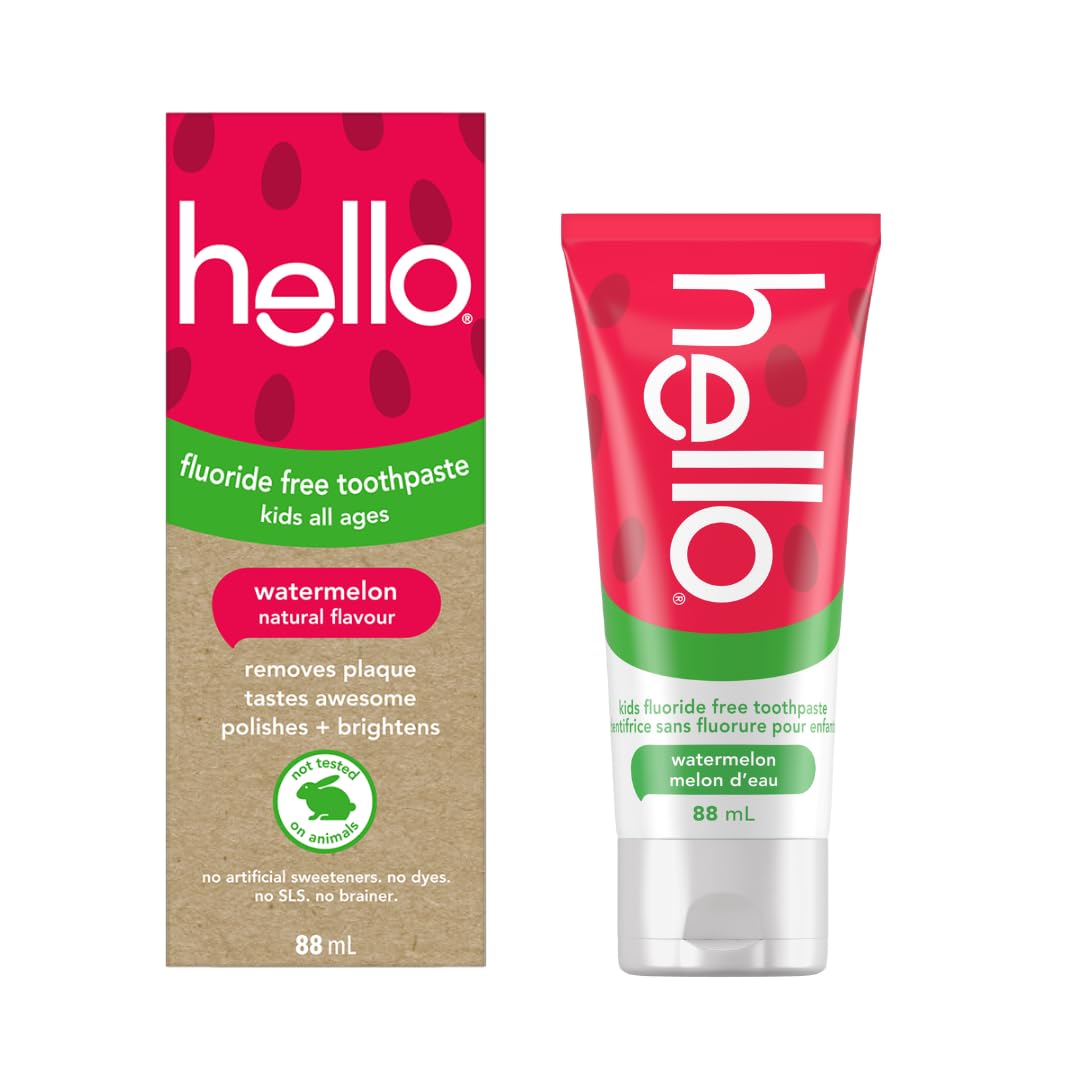 Hello Watermelon Flavour Fluoride Free Kids Toothpaste, Vegan, SLS Free, Gluten 
