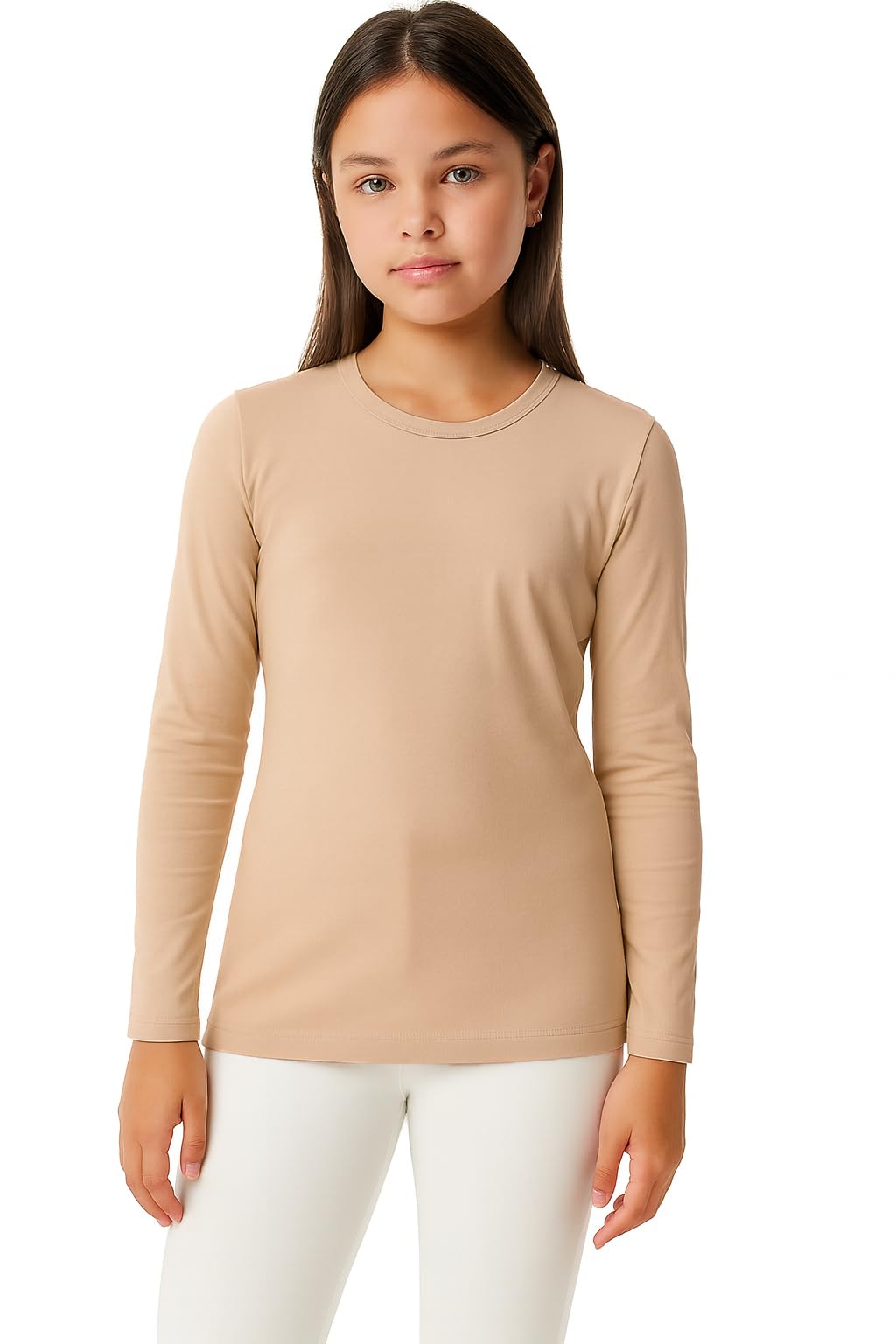 Lilax Girls Basic Long Sleeve Round Neck T-Shirt
