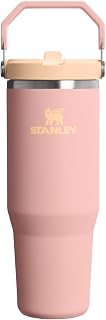 STANLEY IceFlow 2.0 Flip Straw Tumbler, 30 oz, Peach Rose | Easy Carry Handle | Twist On Lid and Flip Up Straw | Leak Resistant Water Bottle | Insulated Stainless Steel | BPA-Free