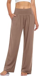 UEU Women's Wide Leg Lounge Pants High Waisted Casual Pants with Pockets
