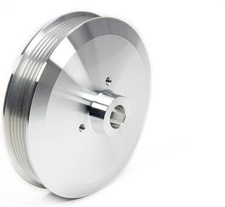 March Performance Power Steering Pump Pulley, Serpentine, 6-Rib, 3/4 in Press-On, 6 in Diameter, Aluminum, Clear Powder Coat, Long Water Pump, GM Pumps, Each