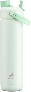 POWCAN 26 oz Insulated Water Bottle with 2-in-1 Straw and Spout Lid, Keep Cold 24H, Leak-Proof, Fits in Car Cup Holder, Stainless Steel Water Bottle for Sports, Travel, and School (Mint)