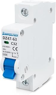Innfeeltech 1 Pcs 32 Amp Current 230V Miniature Circuit Breakers MCB Single Pole Type B for DIN Rail Mounting