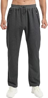 Tansozer Men's Jogging Bottoms with Zip, Men’s Slim Fit Trousers with Pockets